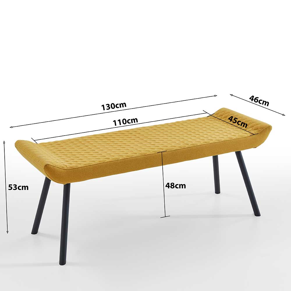 Polsterbank für den Esstisch in Gelb - Jefferson