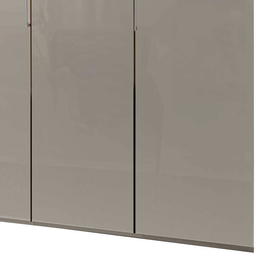 Kleiderschrank in Beige mit Glasbeschichtung - Lena