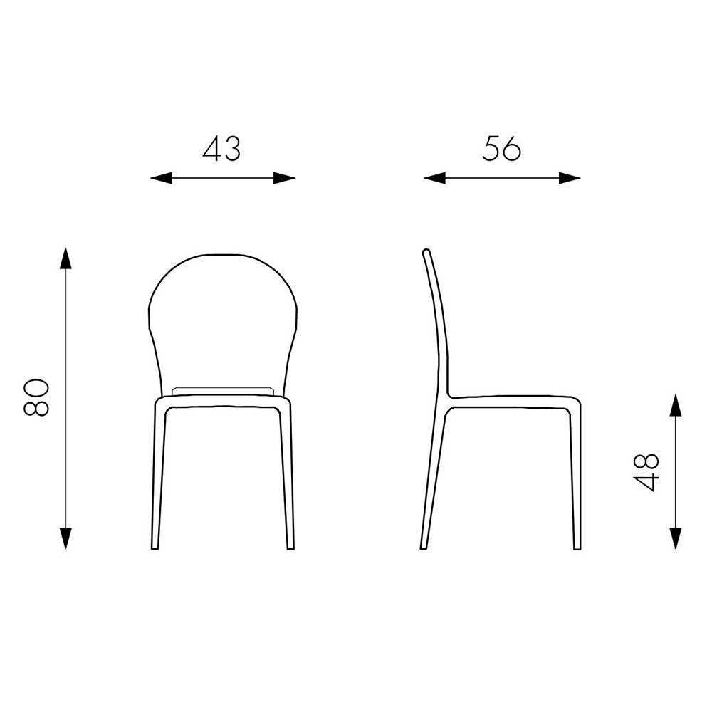 Design Kunststoffstuhl für Garten Zajan in Türkis (4er Set)