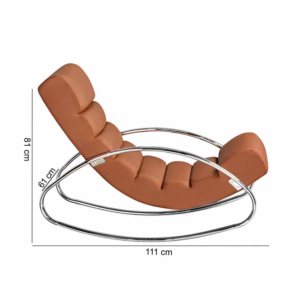 Schaukelsessel Rave in Braun und Silberfarben