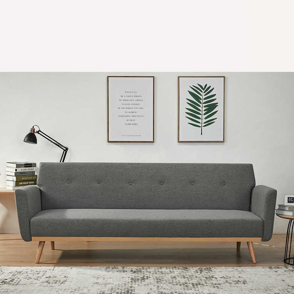 Scandi Chic Schlafcouch in Dunkelgrau & Natur - Giorgio