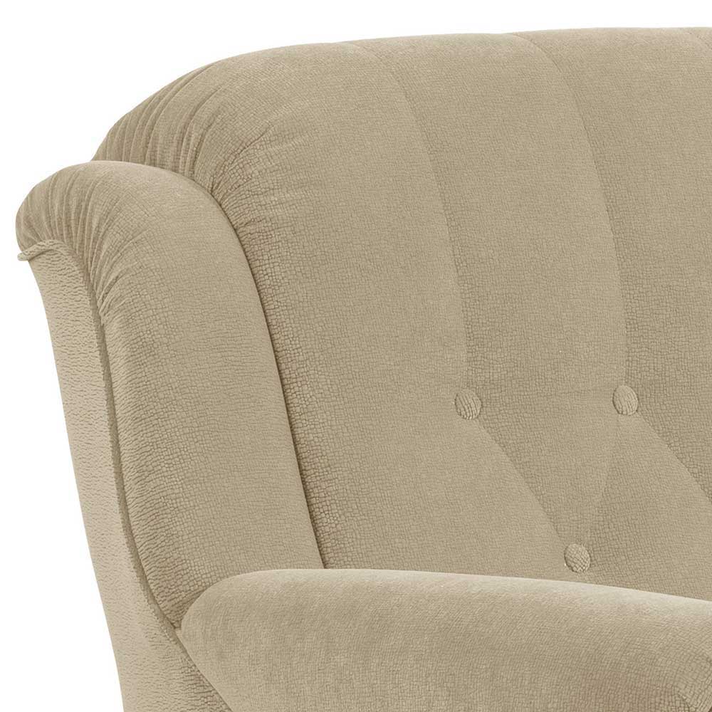 Klappcouch aus Flockstoff in Beige - Mabu