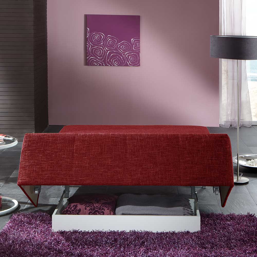 Rotes Sofa mit Schlaffunktion & Bettkasten - Atan