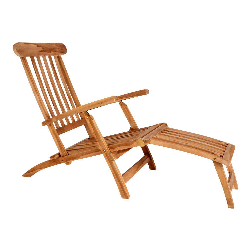 Massivholz Outdoor Deckchair aus Teak - Zavamanco