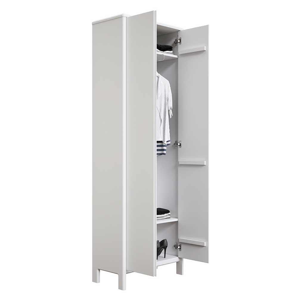 65x192x34 2-türiger Garderobenschrank in Weiß - Oranias