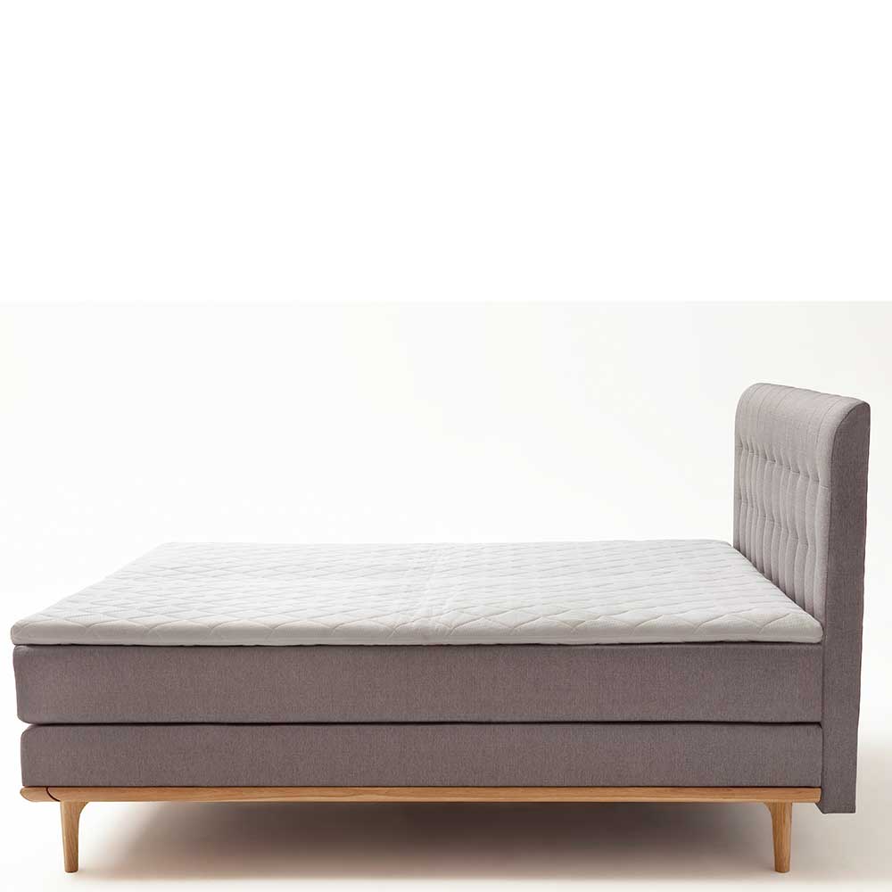 180x200cm Boxspring Stoffbett in Taupe - Olavio