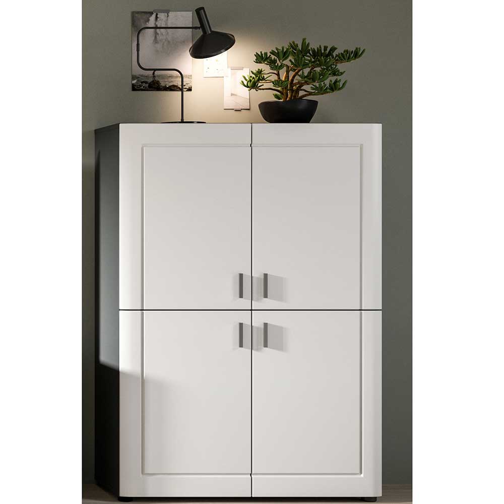 4-türiges Highboard in Weiß und Grau - Ungaran