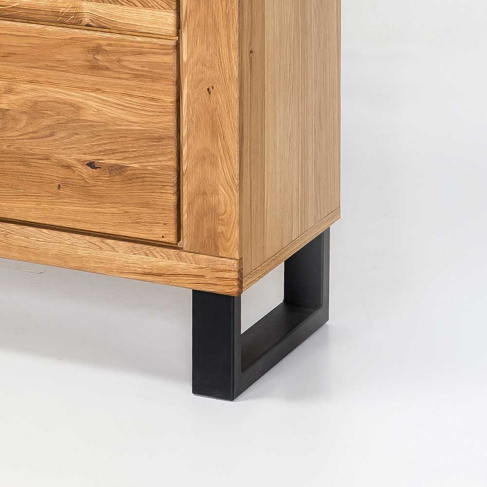 Teilmassives Highboard einseitig Glas - Arello