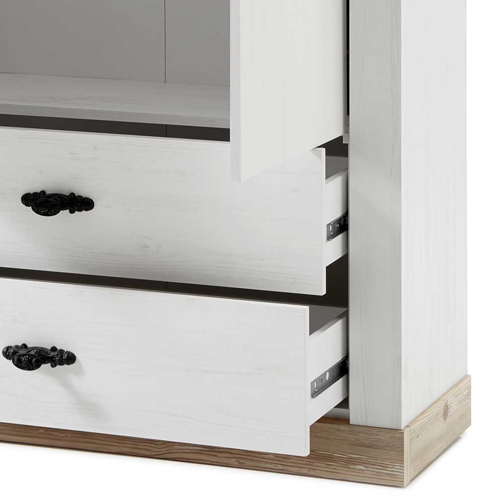 Country Garderoben Set mit Schrank - Nedita (dreiteilig)