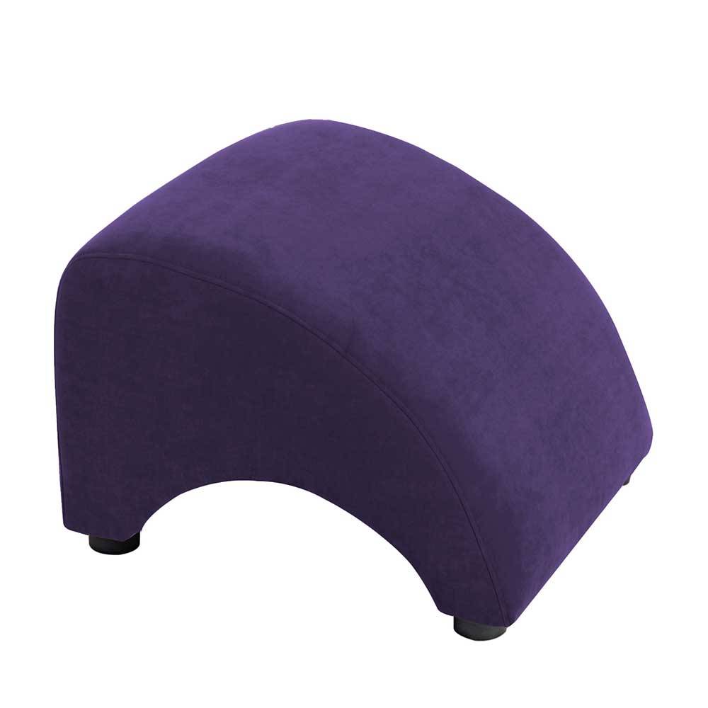 Velours Hocker in Violett - Cregorian