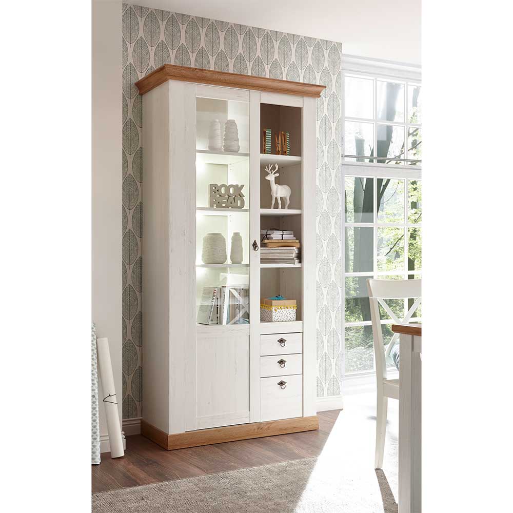 Country Style Vitrinenschrank zweifarbig - Diatara