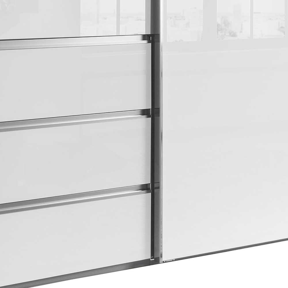 340cm breiter Schwebetüren-Schrank 4-türig - Seymour