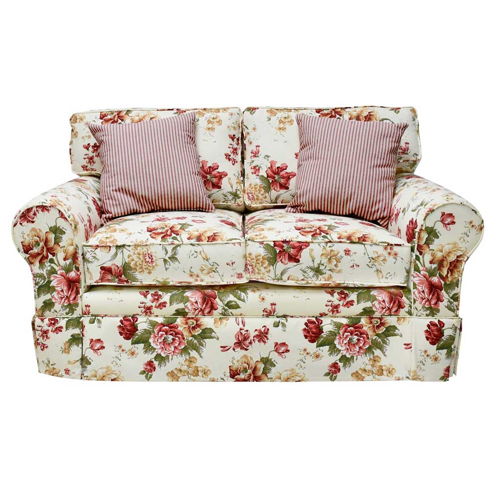 Romantisches Landhaus Sofa mit Blumen Stoff - Telik