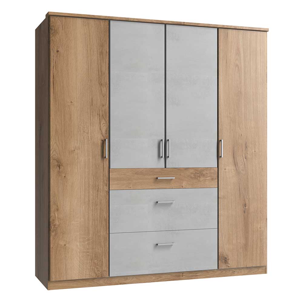 179x199x58 Kleiderschrank in Holzoptik Plankeneiche - Anca