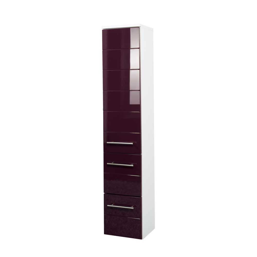 Hochschrank Laydia in Aubergine Hochglanz