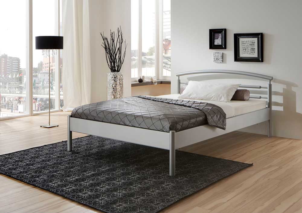 Metallbett Matilda in Grau