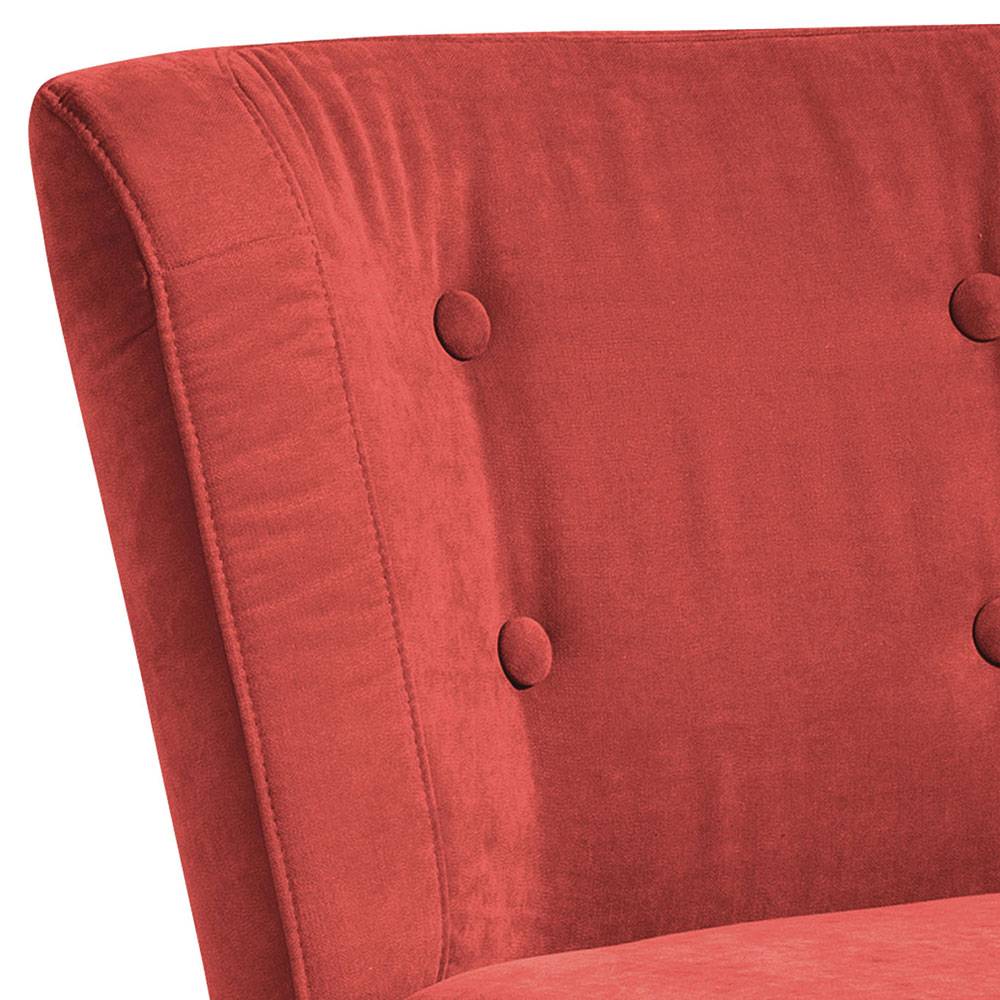 Roter Loungesessel aus Velours - Porecca