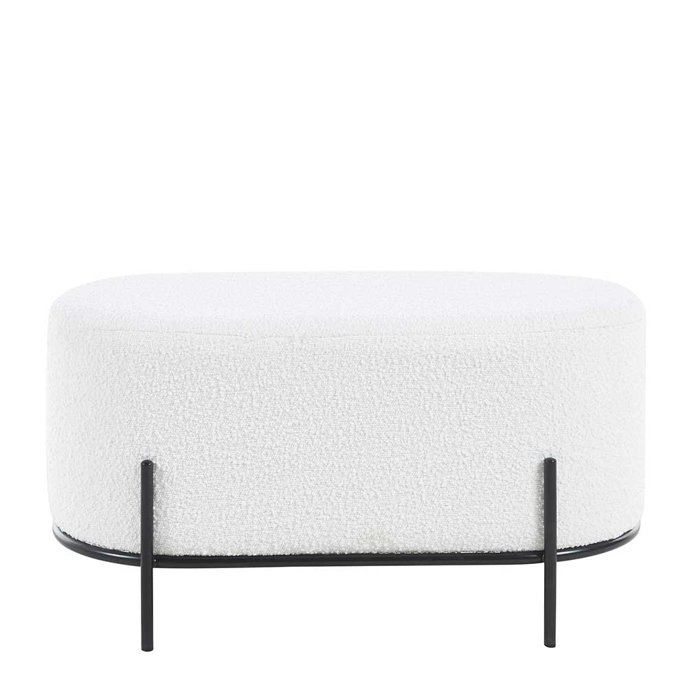 Gepolsterter Hocker in Oval mit Boucle Bezug - Cady