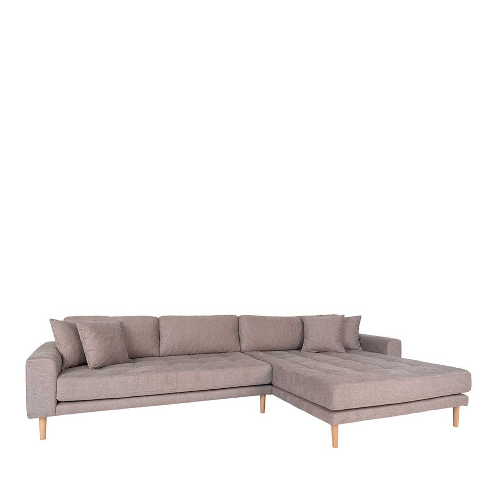 Ecksofa in Beigegrau Stoff - Oyal