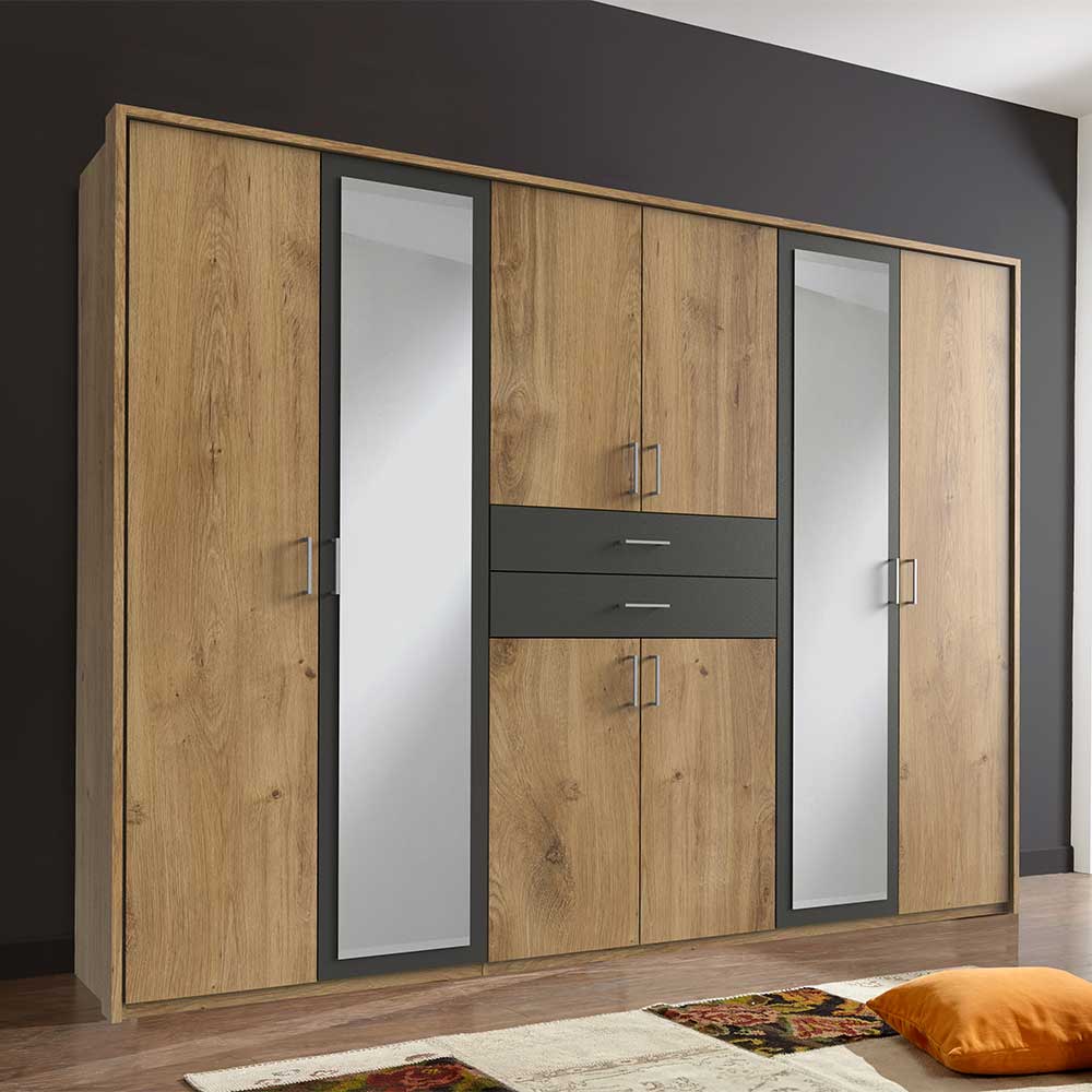 Großer Kleiderschrank 270 cm mit acht Türen - Ayla