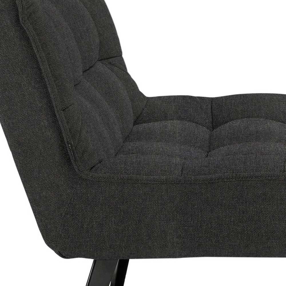 Lounge Sessel mit Hocker in Anthrazit - Mook (zweiteilig)