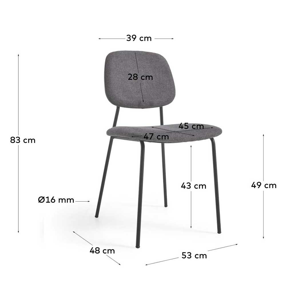 Klassische Polstertstühle in Grau - Elyett (6er Set)