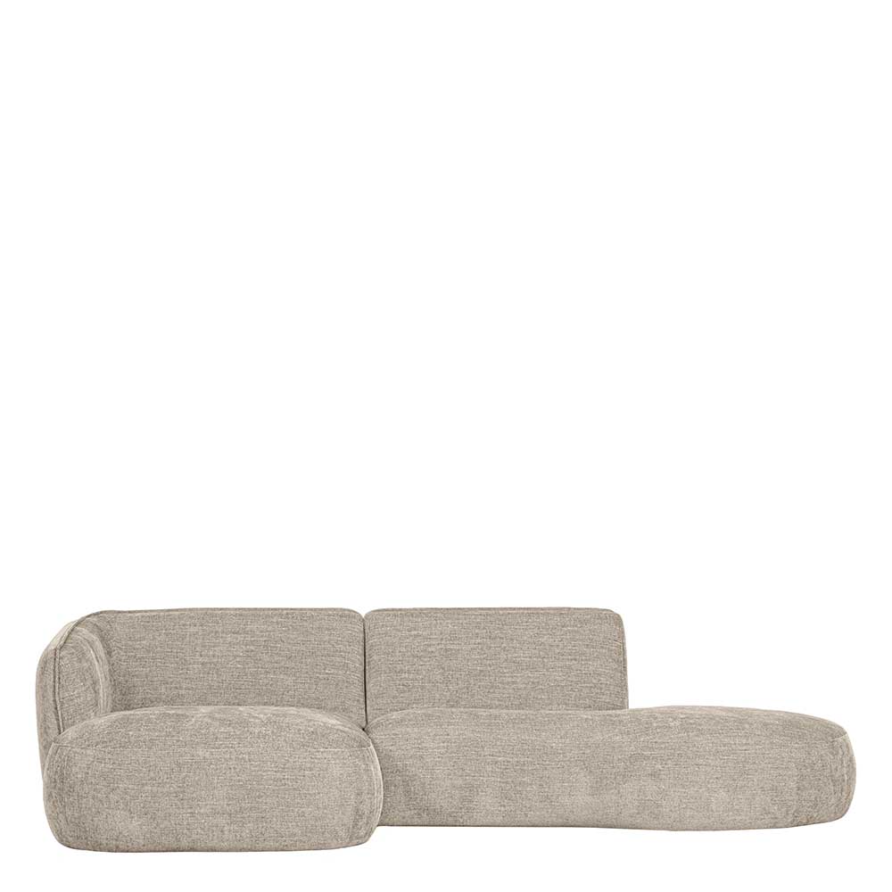 Ecksofa in Beige Webstoffbezug - Mauricios