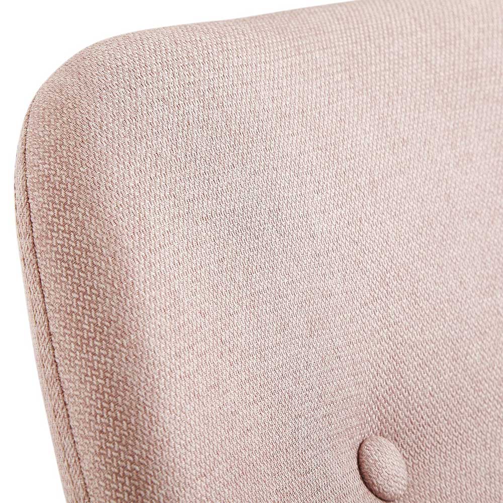 Scandi Chic Schaukelstuhl in Rosa Stoff - Volgan