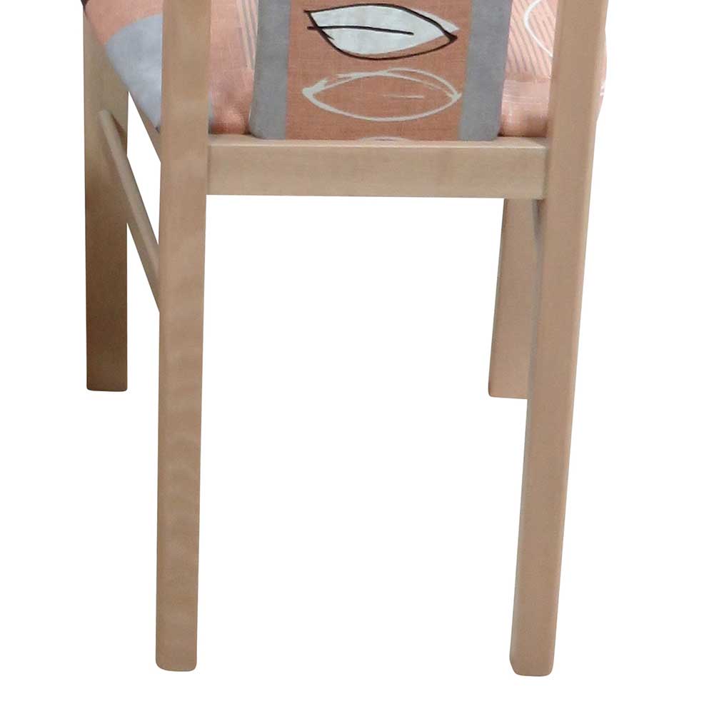 Buchefarbene Esszimmerstühle Parla mit Stoff in Braun Beige (2er Set)