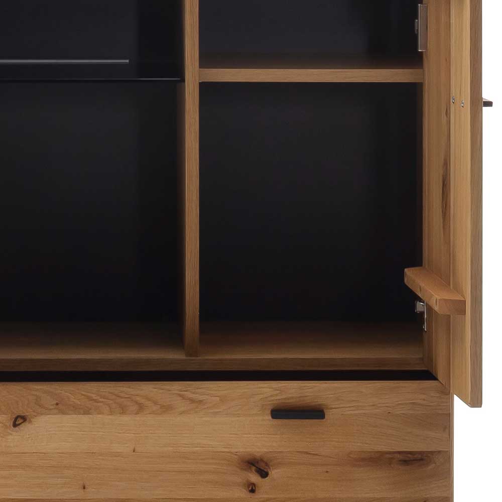 Wohnzimmerschrank mit Glas Einsatz - 100x186x38 - Flacona