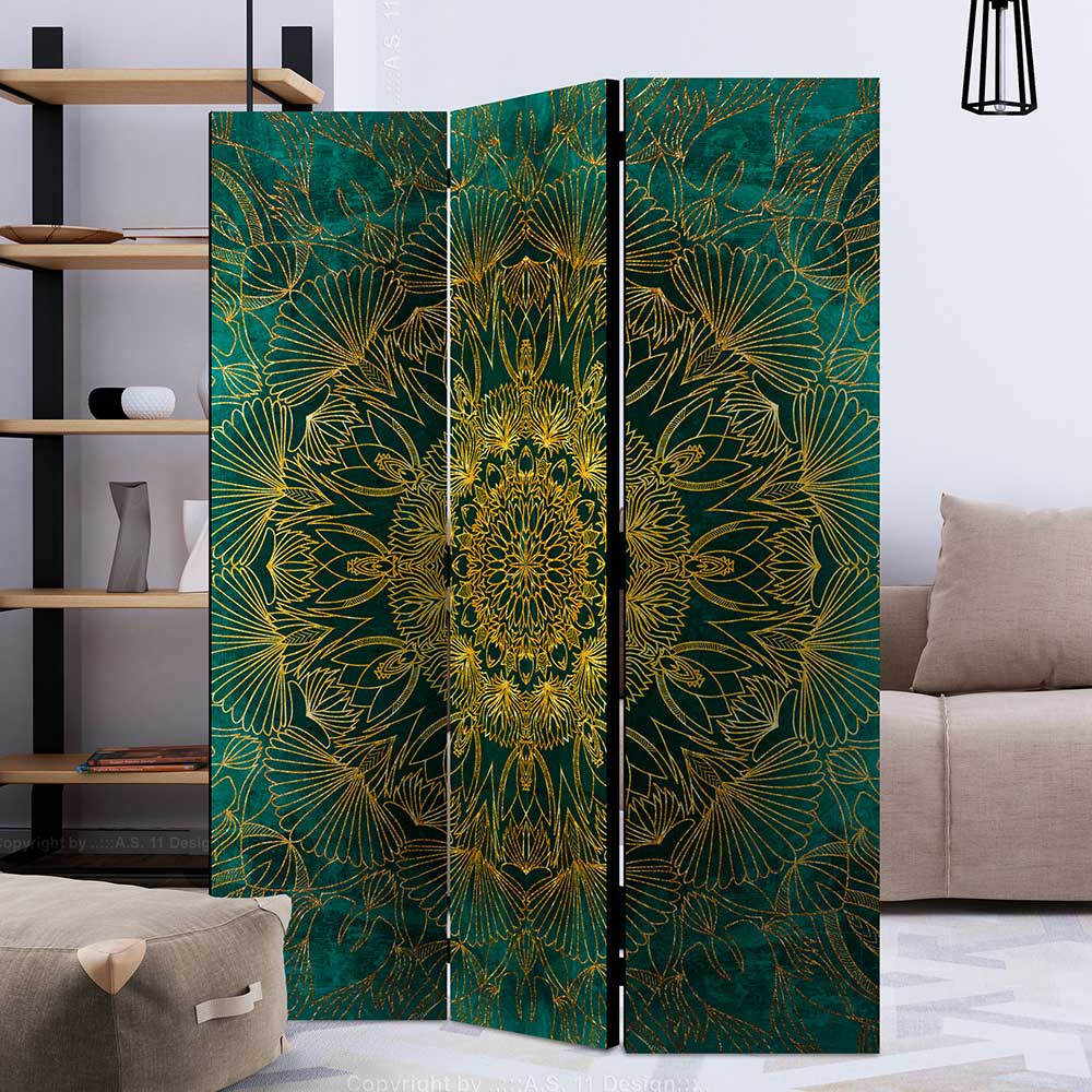 Leinwand Paravent mit orientalischem Mandala - Tsinati