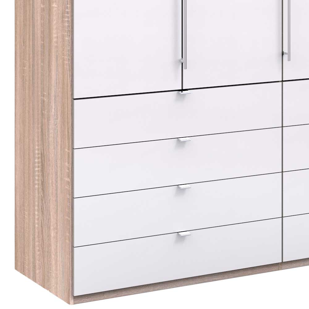 Kombi-Schlafzimmerschrank mit 2 Türen und 8 Schubkästen - Bosays