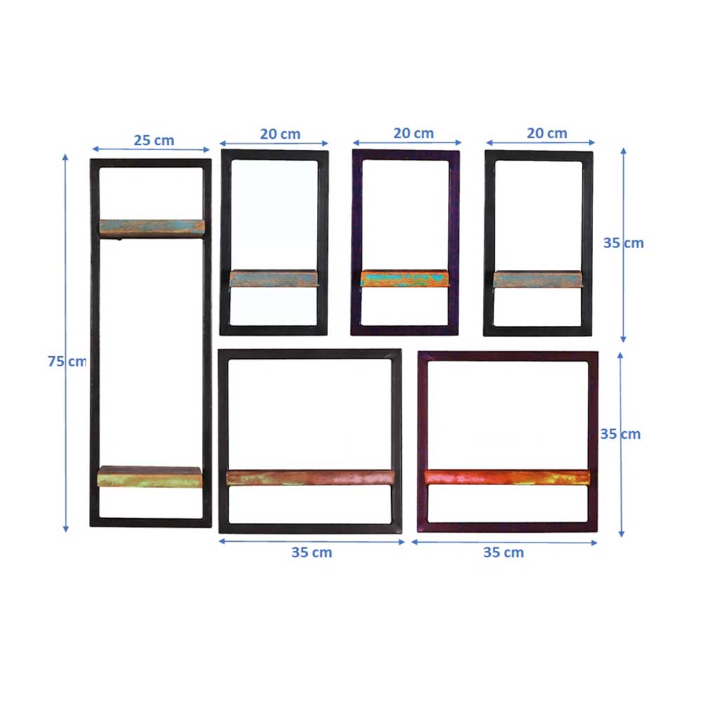 Shabby Chic Wandregale Set - Jamaica (sechsteilig)