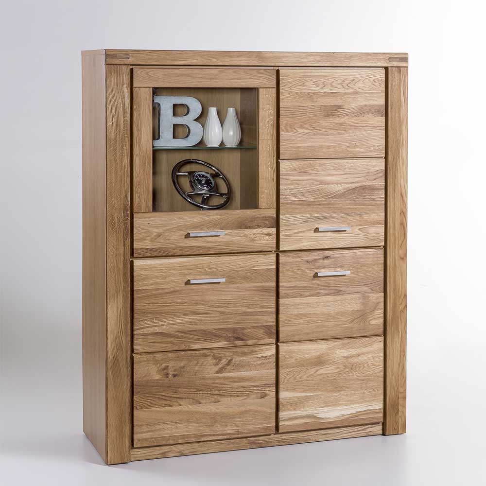 108x140x40 Wildeiche Highboard 4-türig - Maila