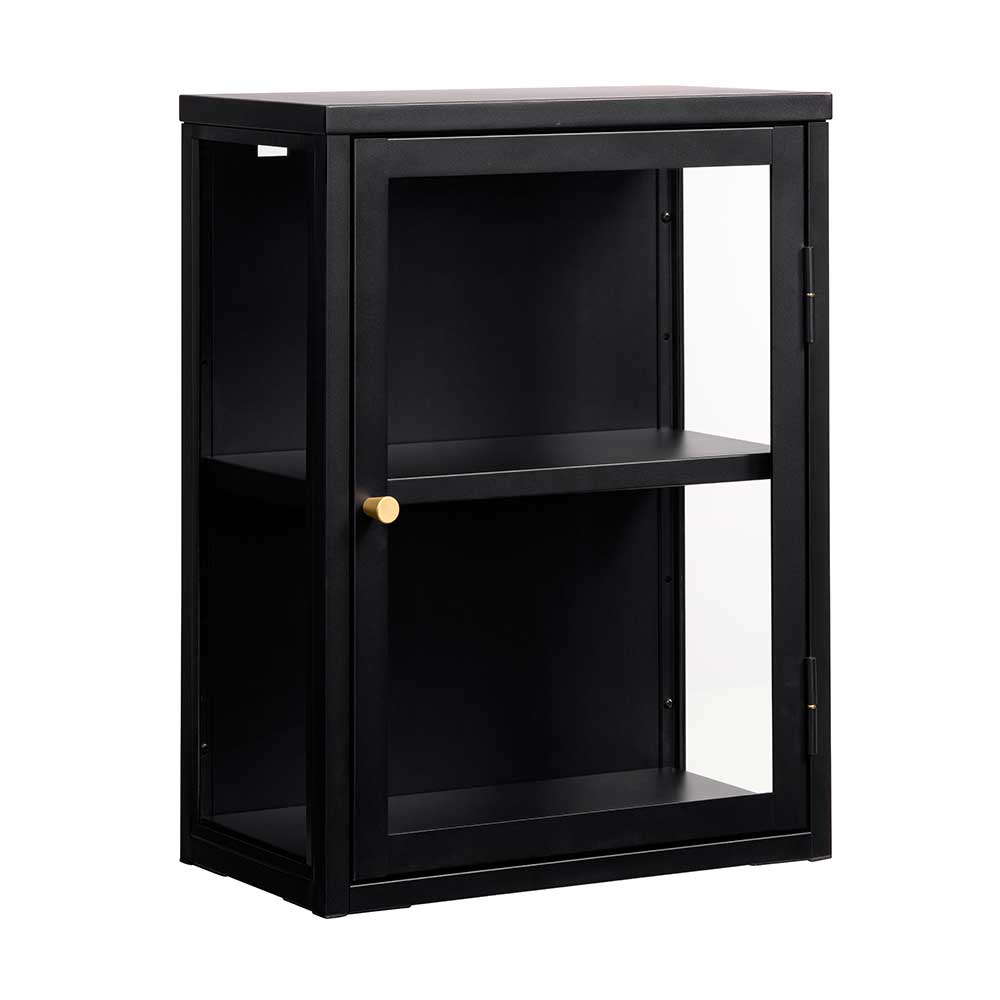 45x60x25 Hängende Vitrine aus Metall in Schwarz - Butoaie