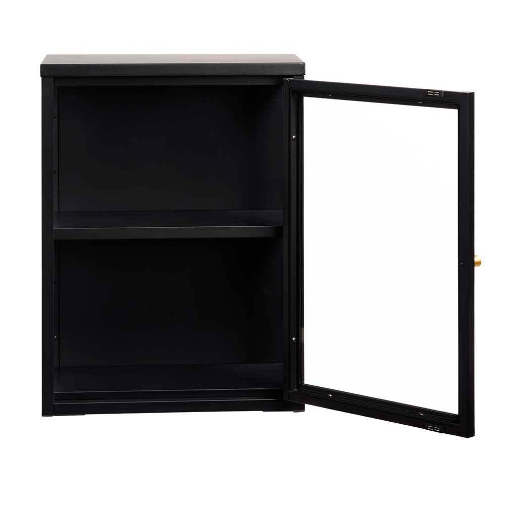 45x60x25 Hängende Vitrine aus Metall in Schwarz - Butoaie