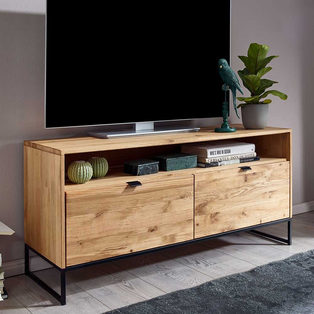 120x57x40 TV Unterschrank aus massiver Wildeiche - Varzado