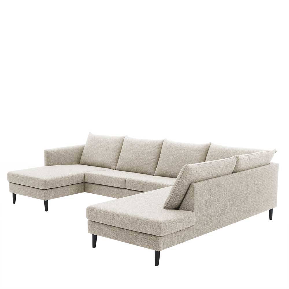 U-Sofa Wohnlandschaft in Creme - Bentema