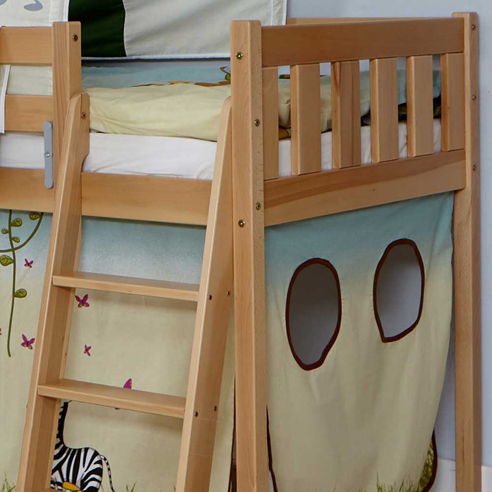 Tier Kinderzimmer Hochbett aus Buche - Yasinn