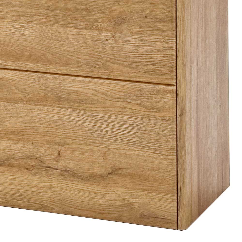 154x139x39 Schrank mit Glaseinsätzen in Wildeiche - Iniena