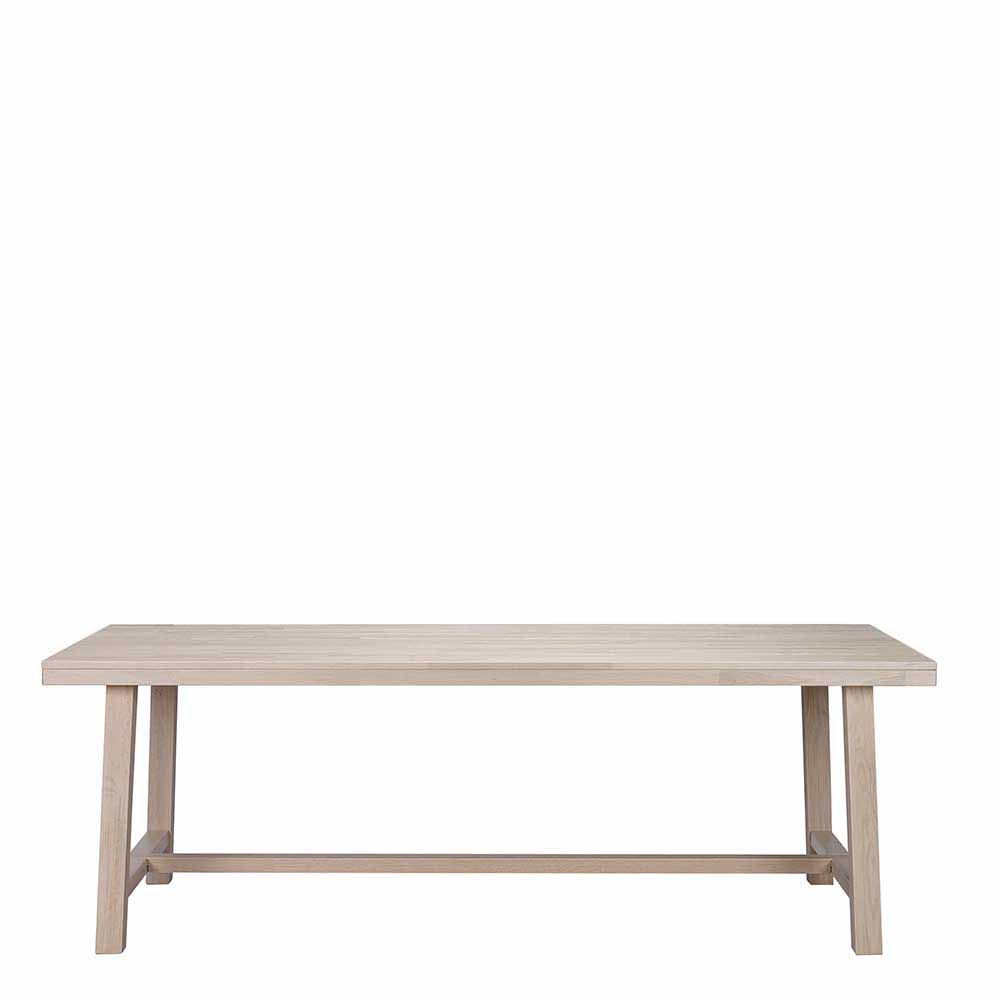 Massivholz Designer Tisch in White Wash - Dioca