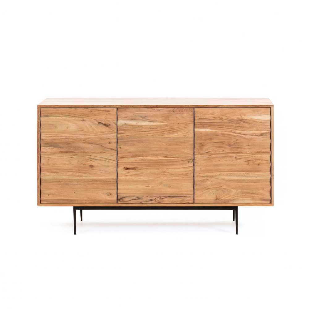 147x81x41 Türen-Sideboard aus massiver Akazie - Olvinas