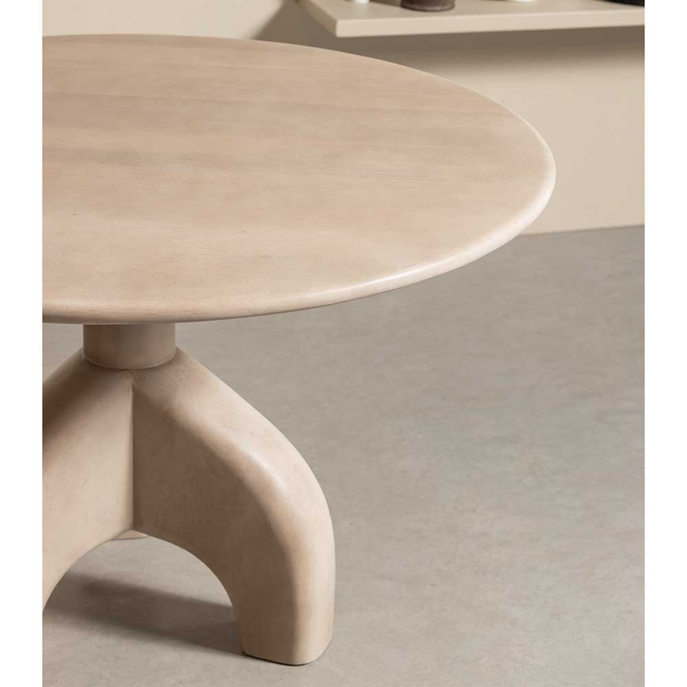 Runder Designtisch aus Mangobaum Massivholz - Barbana