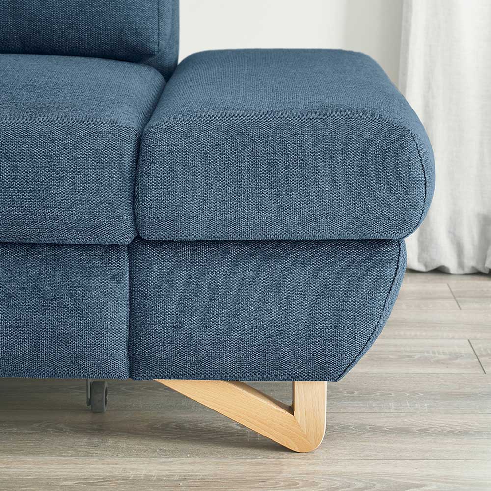 Polsterecke Schlafsofa in Blau - Baonga