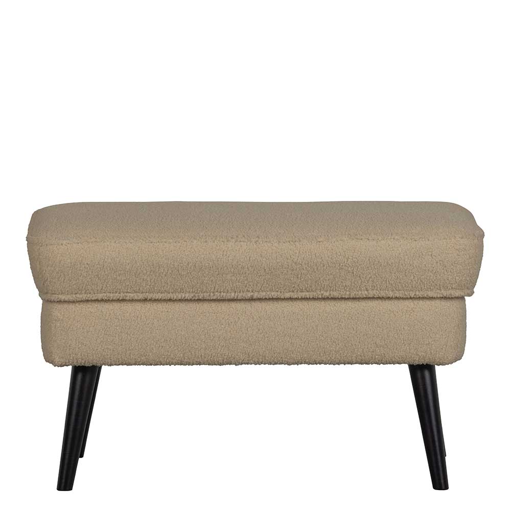 Plüsch Hocker in Beige - Williams