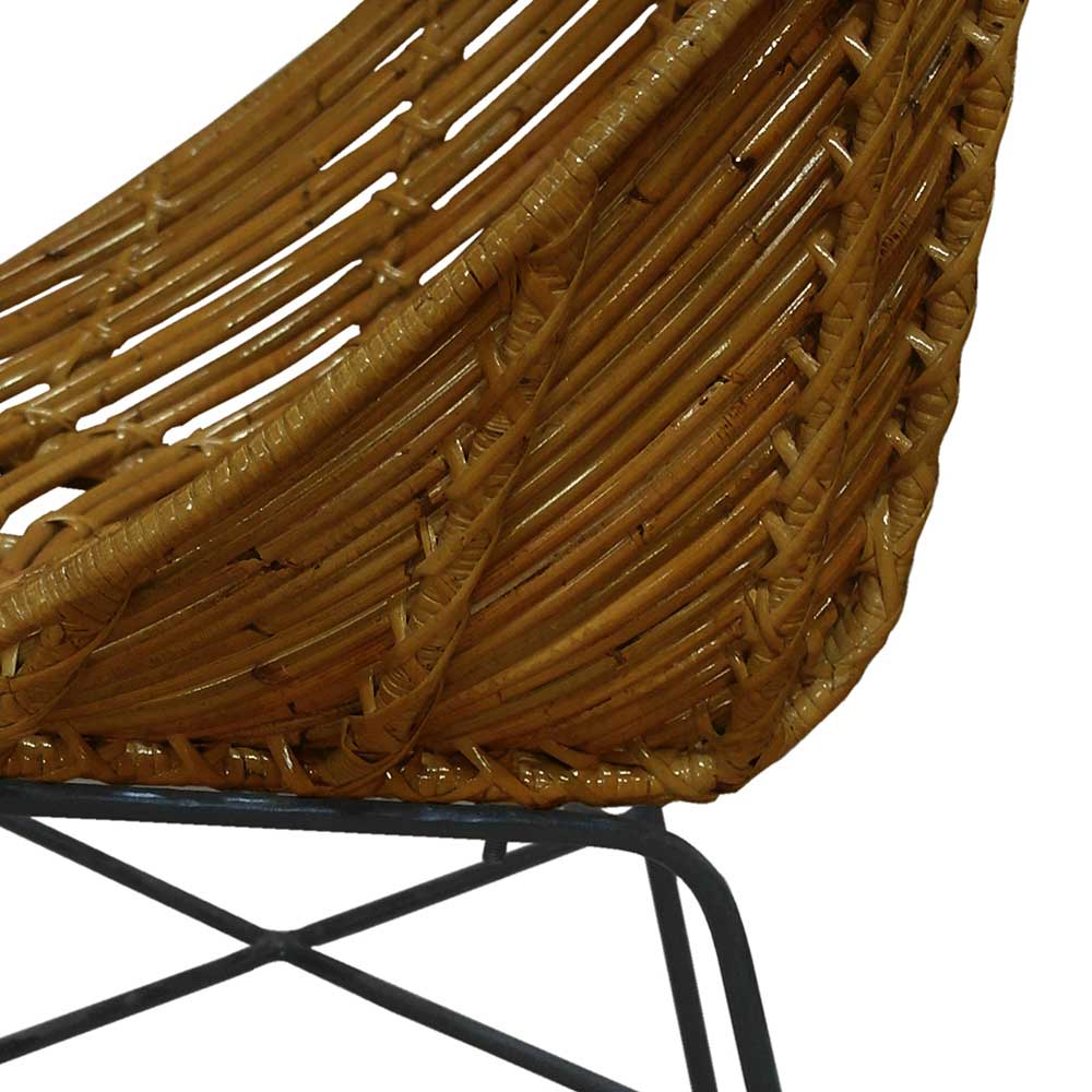 Gerundeter Designstuhl aus Rattan Geflecht Natur - Makan