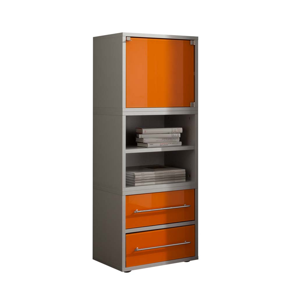 45x120 Hochkommode mit Glasfront Orange - Katalonia