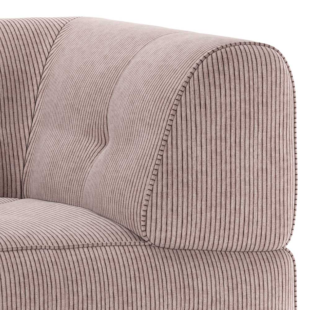 Modulsofa Eckelement aus Cord Mauve - Samorah