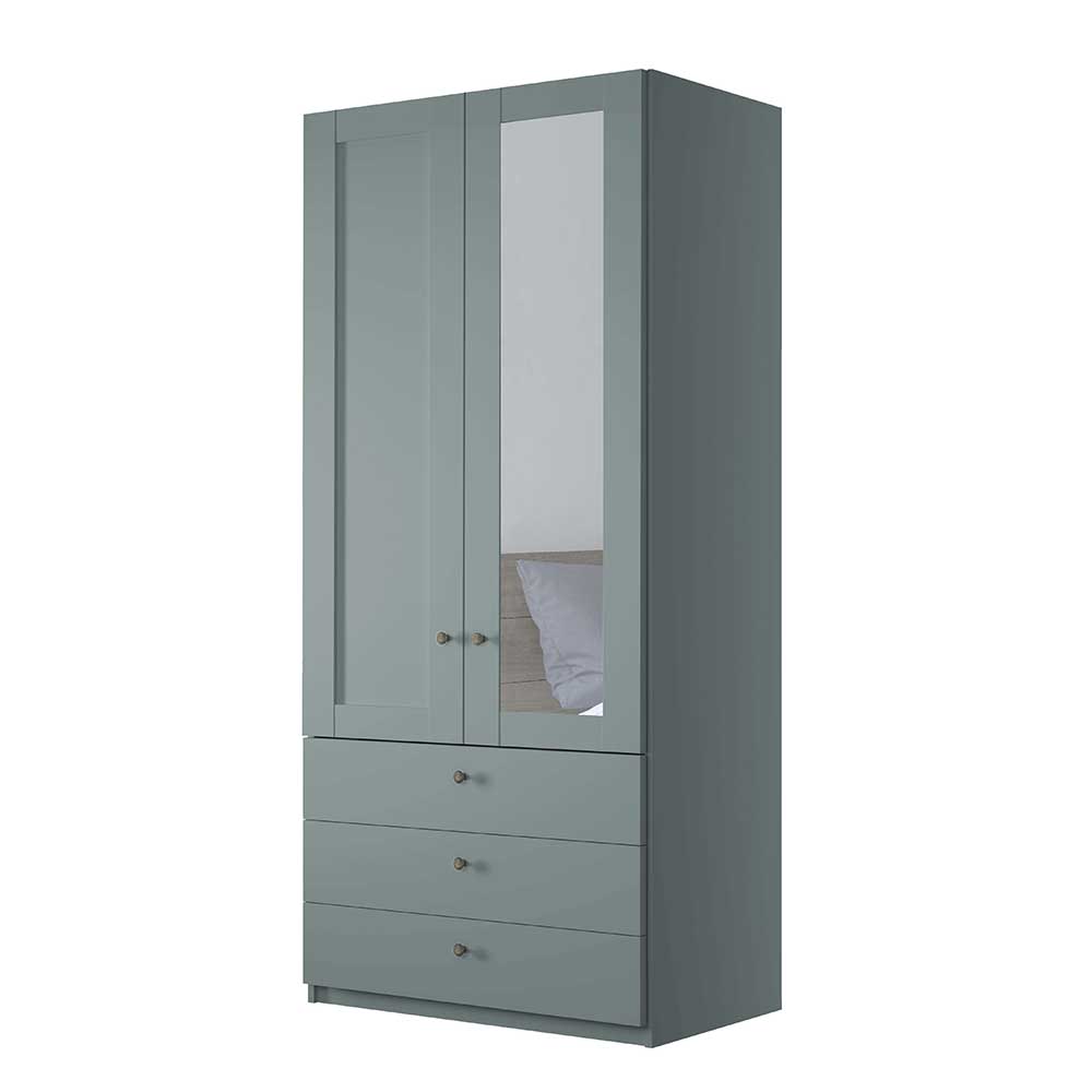 Graugrüner Kombi-Kleiderschrank 100 cm breit - Rajavo