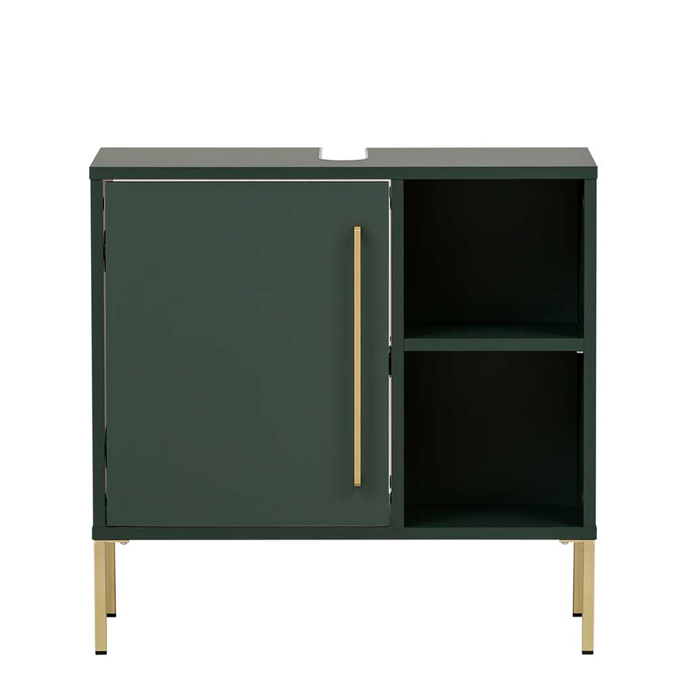 Waschbeckenschrank in Dunkelgrün & Gold - Aqua